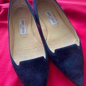 Jimmy Choo Navy Suede ballet flats